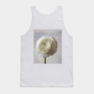 Soft Pastel White Ranunculus Flower Tank Top